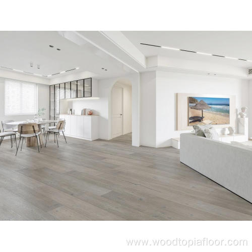 Grey Brushed Engineered Hardwood Flooring Reactive Stain